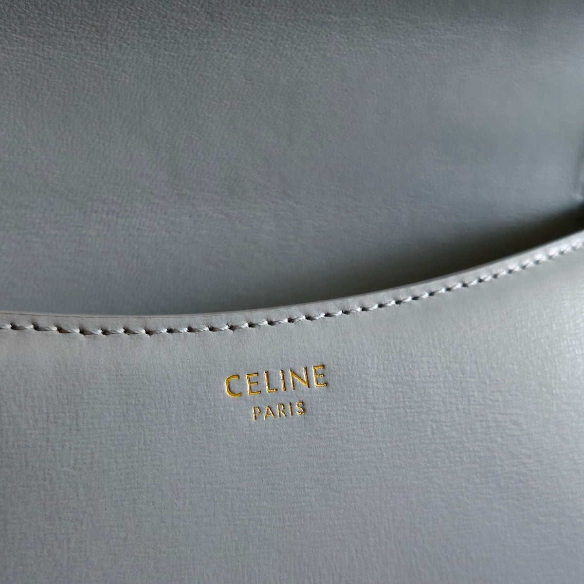 CELINE TEEN LOLA TRIOMPHE BAG 20 IN COOL GRAY BLUE CALFSKIN