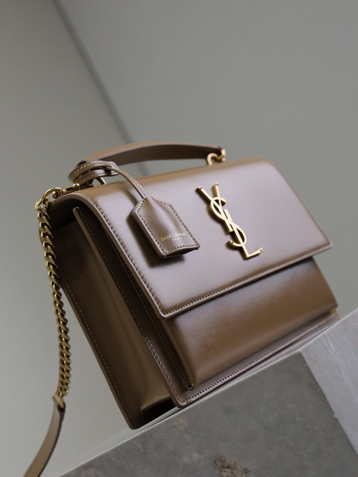 YSL 25S SUNSET MM 25 IN FOX CALFSKIN GOLD HARDWRE