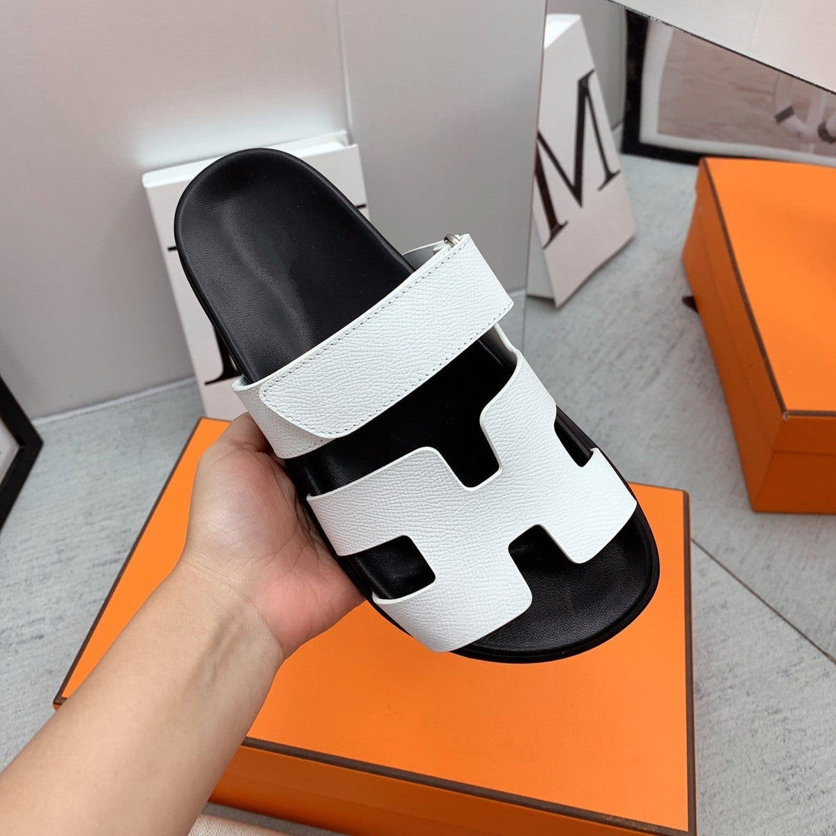 HERMES Chypre Sandal White